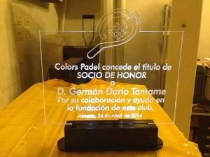 Homenaje a Germán Tamame en Colors Padel