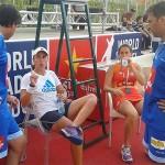 Anabel Medina, con Carolina Navarro, Cristian Gutiérrez y Matías Díaz