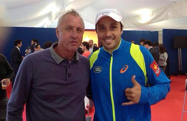 Johan Cruyff y Fernando Belasteguín en el Estrella Damm Barcelona Open