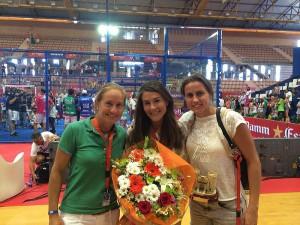 Vanessa Zamora, en su homenaje en el Estrella Damm Badajoz Open