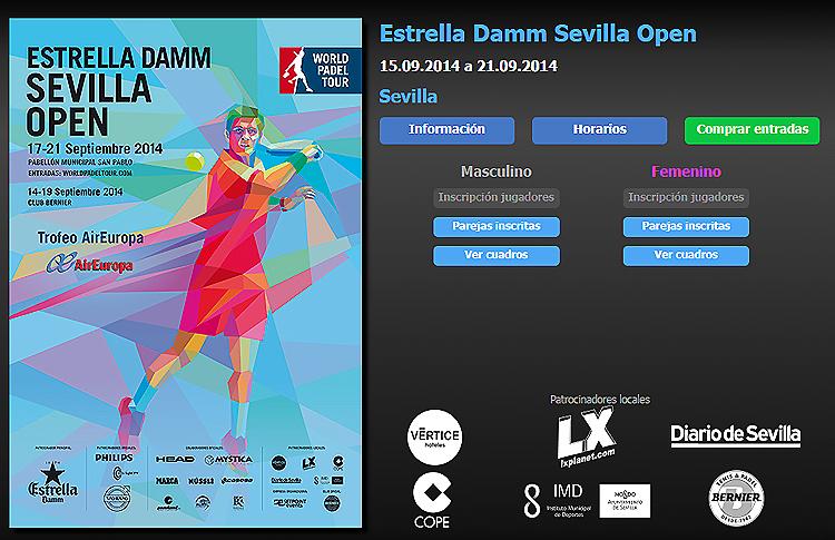 Cruzamentos e horários do Estrella Damm Sevilla Open