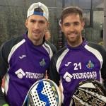 La plantilla del Getafe tiñó de azul las instalaciones de GET Indoor Pádel Guaita y Michel (Getafe), en GET Indoor Pádel