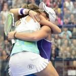 Marta Ortega och Lucía Sainz firar sitt kval till finalen i Estrella Damm Valencia Open