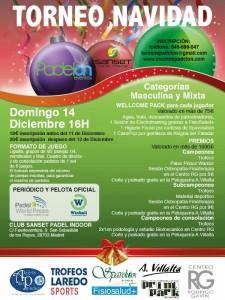 Cartel Torneo de Navidad organizado por Padelon en Sanset Padel Indoor