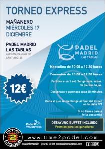 Torneios Exprés de Time2Padel em Pádel Madrid Las Tablas