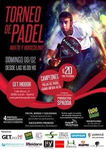 Affisch för turneringen som kommer att organisera A Tope de Pádel på GET Indoor Pádel-banorna