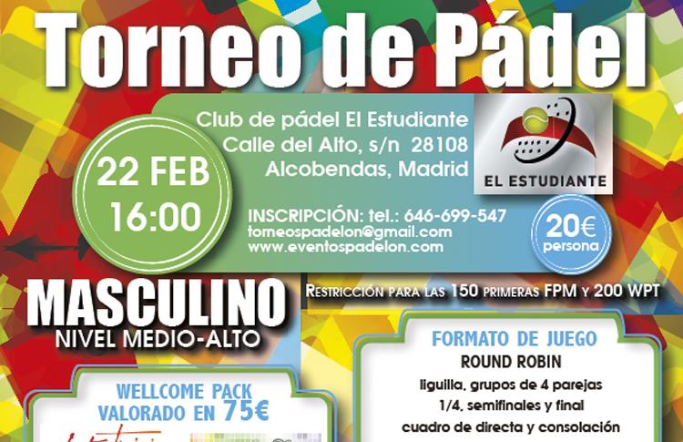 Poster des Turniers, das Padelon in El Estudiante organisieren wird