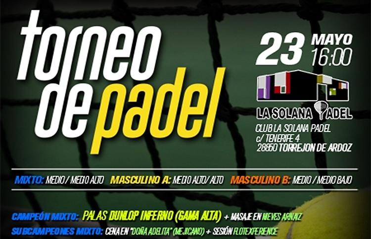 ラ ソラナの Time2Pádel トーナメントのポスター