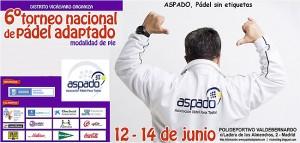Cartel del Torneo Nacional de Pádel Adaptado organizado por ASPADO