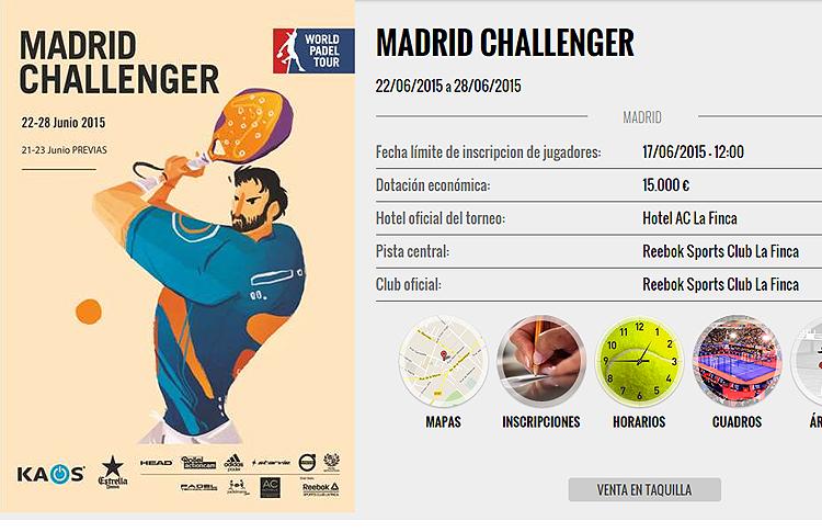 los y horarios Madrid Challenger | World Press 2022