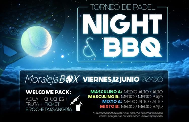 Cartel del Torneo Nocturno que Time2Pádel organizará en Moraleja Box