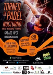 Poster del Torneo che A Tope de Pádel organizzerà sulle piste di El Estudiante
