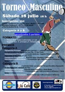 Affiche du tournoi masculin qui sera organisée à La Solana