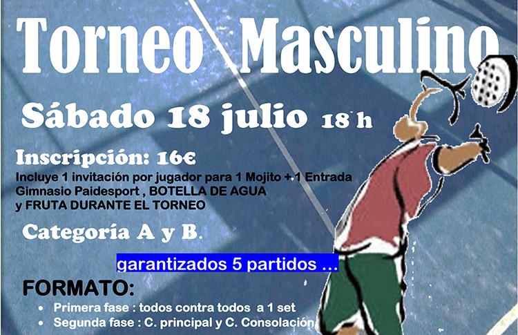 Cartel del Torneo Masculino que se organizará en La Solana