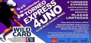Poster van de Express-toernooien die ASPADO zal organiseren in de Blue Pádel Club