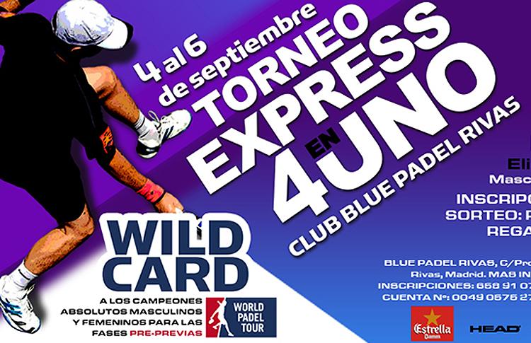 Affisch för Express-turneringarna som ASPADO kommer att anordna på Blue Pádel Club