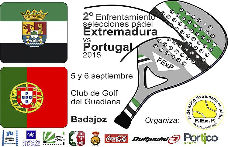 Cartel del Segundo Enfrentamiento de Selecciones de Pádel 'Extremadura vs Portugal'