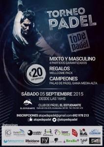 A Tope de Pádel, listo para volver a la actividad y desvelar sus novedades en El Estudiante 1 Cartel del Torneo de A Tope de Pádel en las pistas de El Estudiante