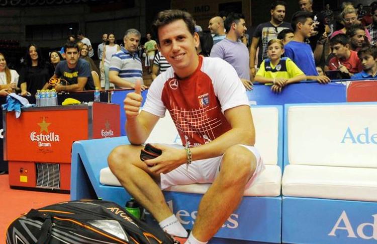 Paquito Navarro, felice dopo il suo debutto in azione all'Estrella Damm Sevilla Open