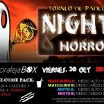 Cartaz do Torneio Time2Pádel do 'Halloween especial' em Moraleja Box