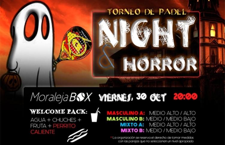 Cartel del Torneo 'Especial de Halloween' Time2Pádel en Moraleja Box