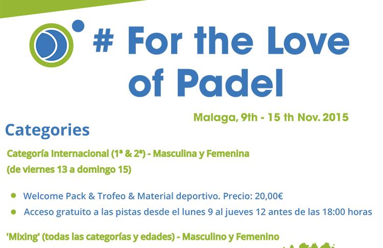 Cartaz da atividade para o amor de Padel