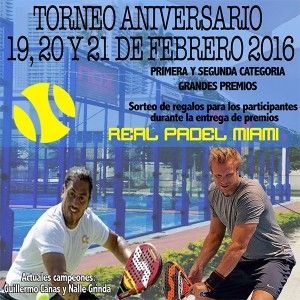 Cartel del Torneo Aniversario de Real Padel Miami