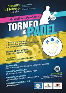 Poster of the MOM Pádel Tournament on the Sanset Paddle Indoor courts