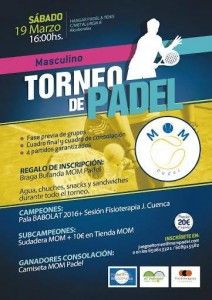 Poster del torneo di paddle MOM a El Hangar