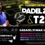 Cartel del Torneo de Time2Pádel en las pistas de Pádel 2.0