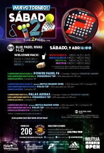 Cartel del torneo de Time2Pádel en BluPádel Rivas