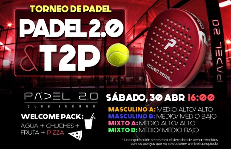 ملصق بطولة Time2Pádel على ملاعب Padel 2.0