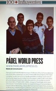 Padel World Press, unter den 'einflussreichsten 100 in der Welt des Paddle-Tennis'