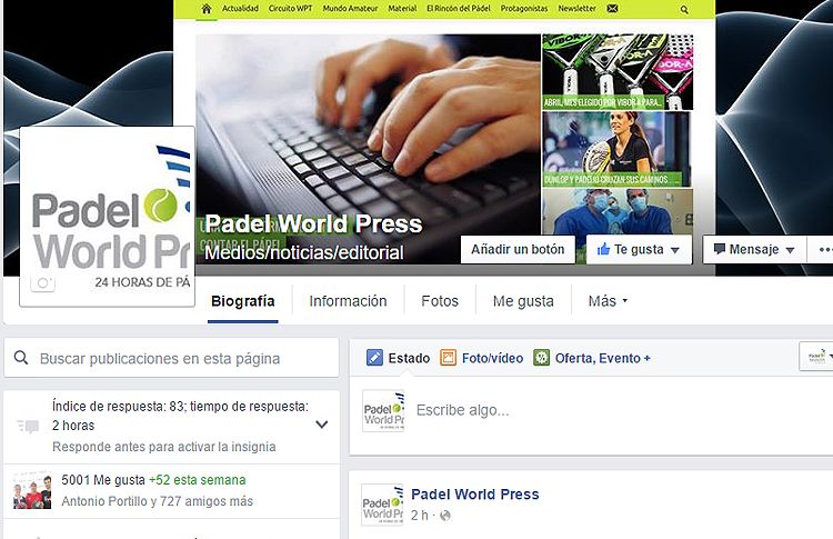 Padel World Press supera los 5.000 seguidores en Facebook