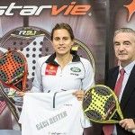 Jorge Gómez de la Vega, Director General de StarVie, en la renovación del contrato de Cecilia Reiter