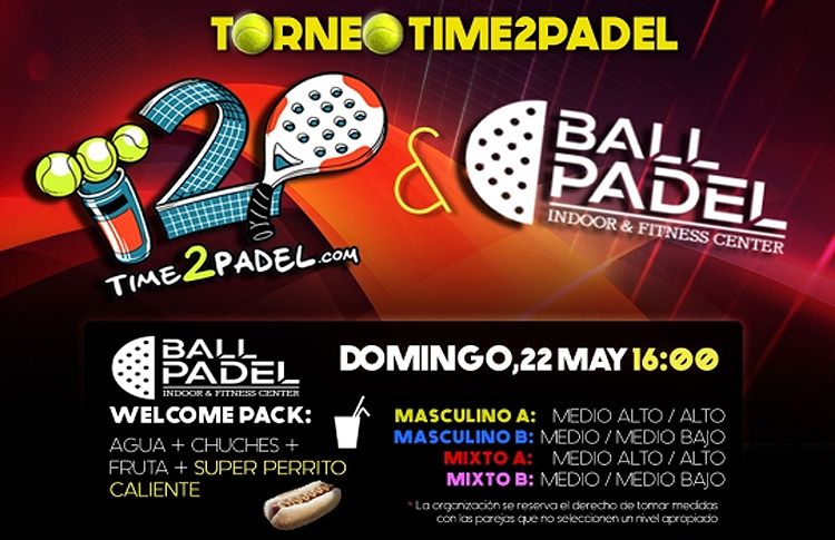 Cartel del Torneo de Time2Pádel en Ballpadel