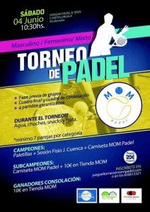 Cartel del Torneo de MOM Pádel en El Hangar