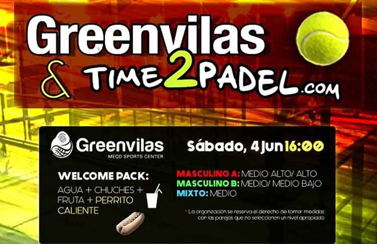 Manifesto del Torneo Time2Pádel in GreenVilas