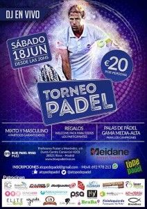 Cartel del Torneo de A Tope de Pádel en Blue Pádel