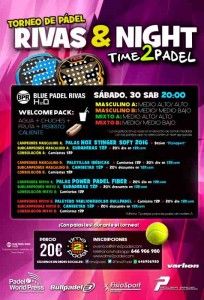 Cartel del Torneo de Time2Pádel en Blue Pádel Rivas