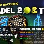 Cartel del Torneo de Time2Pádel en las pistas de Pádel 2.0