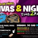 Affisch för Time2Pádel-turneringen i blå Pádel Rivas