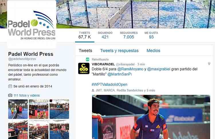 Padel World Press se une al 'Club de los 7.000 en Twitter'