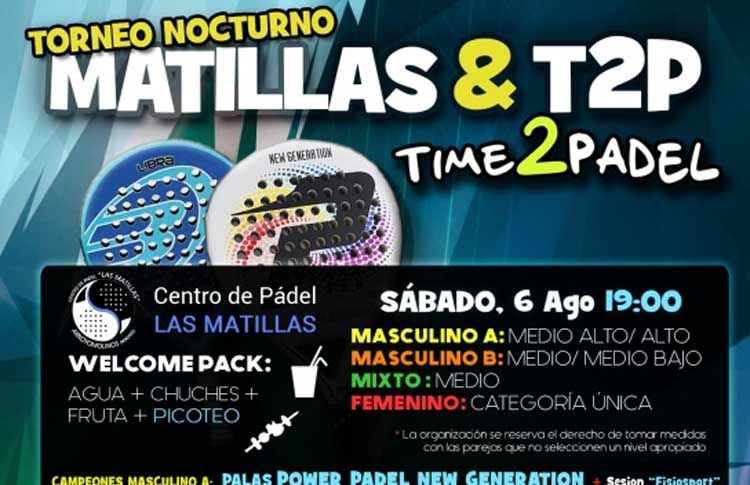 Cartel del torneo de Time2Pádel en Las Matillas