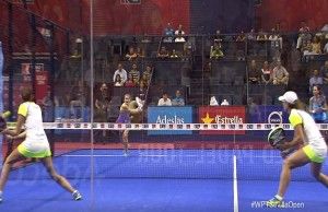 Marta Marrero-Alejandra Salazar, in actie op het Sevilla Open