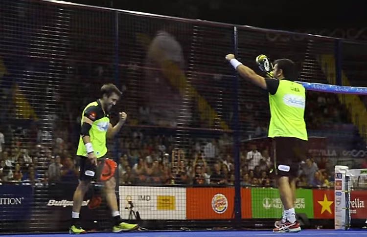 Fernando Belasteguín y Pablo Lima, en acción en el Sevilla Open