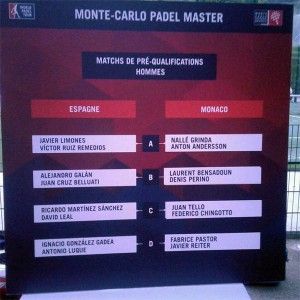 Cuadro de la Final de la Previa del Monte-Carlo Padel Master 
