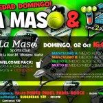 Plakat des Time2Pádel-Turniers auf den Pisten des Sportvereins La Masó