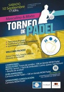 Plakat des MOM Padel-Turniers in La Masó