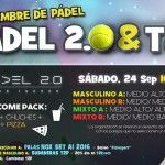 Cartel del torneo de Time2Pádel en las pistas de Pádel 2.0